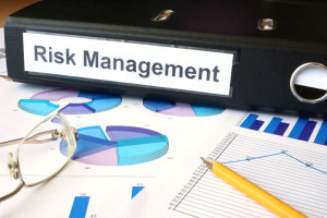 38737386 - graphs and file folder with label risk management.